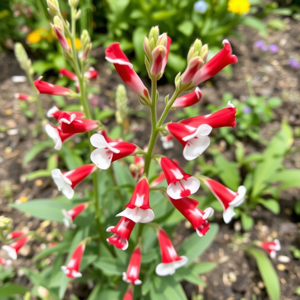 Sage: Salvia Hot lips (Salvia x jamensis 'Hot Lips')