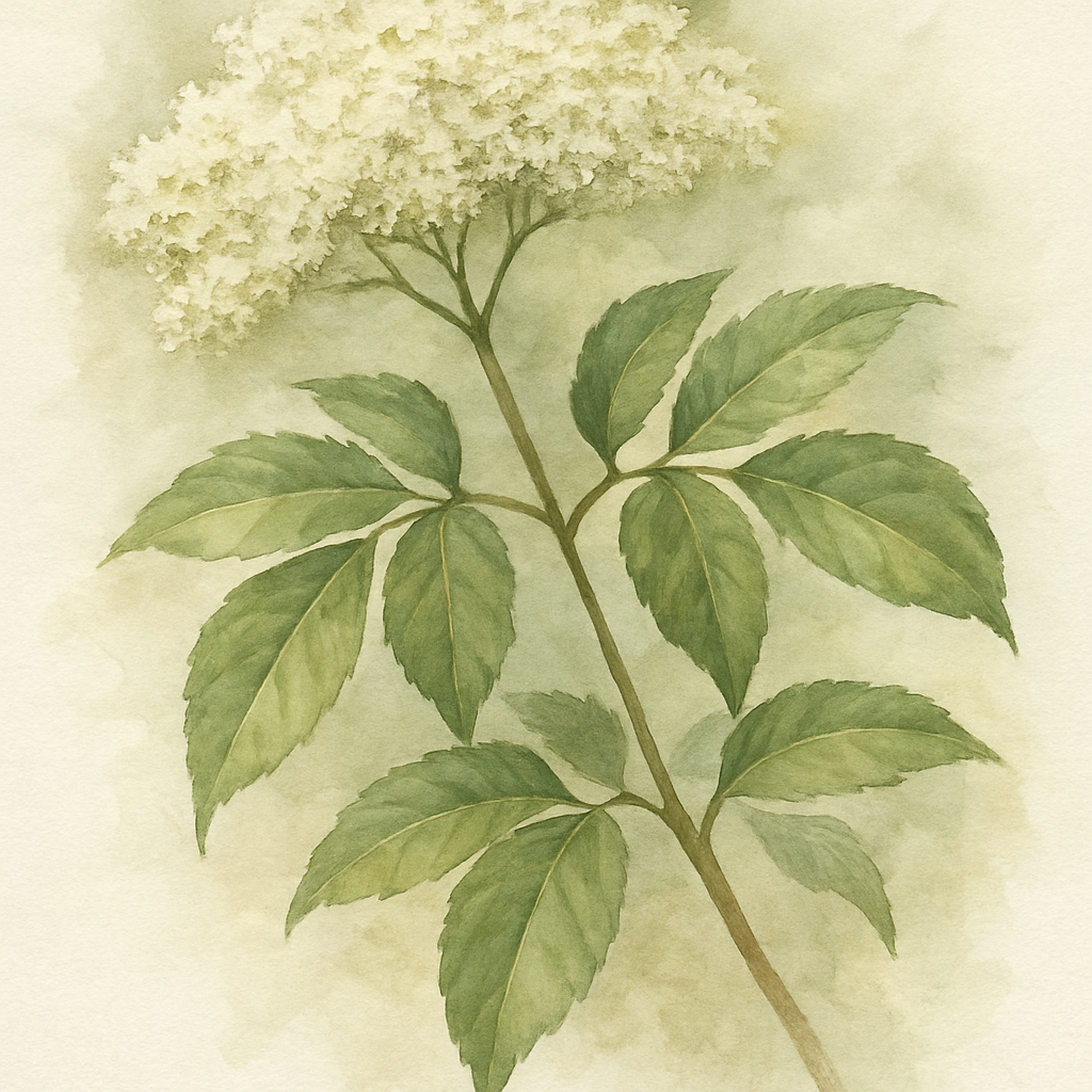 Sambucus nigra Madonna Variegated Elderflower