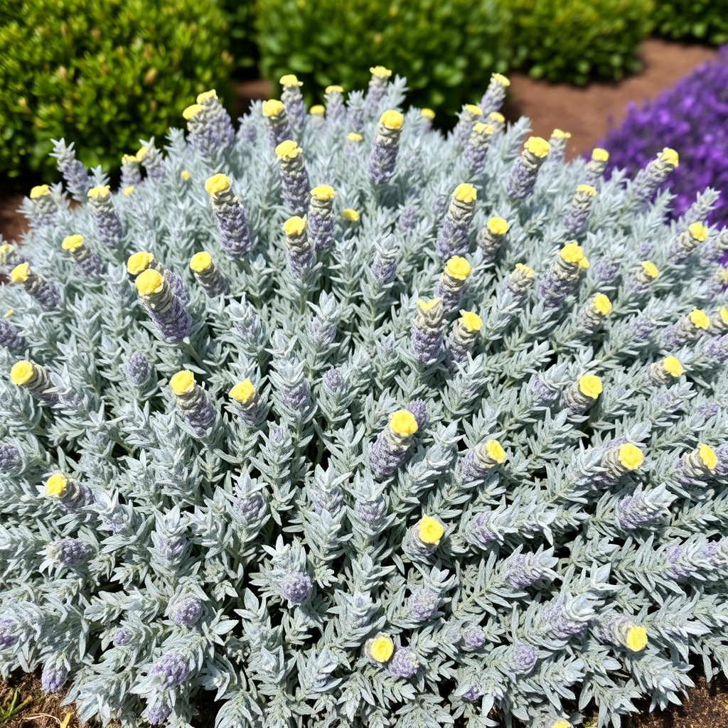 Cotton Lavender Santolina Chamaecyparissus Potted Hedging 2/4in 5/