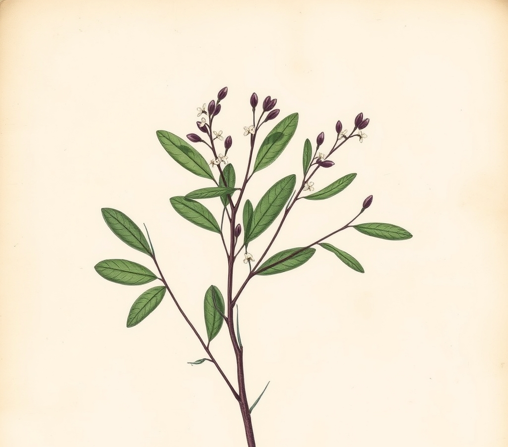 Sarcococca hookeriana 'Purple Stem' Shrub