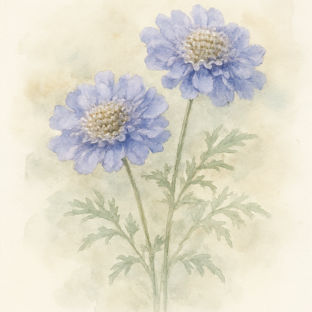Pair of Scabiosa