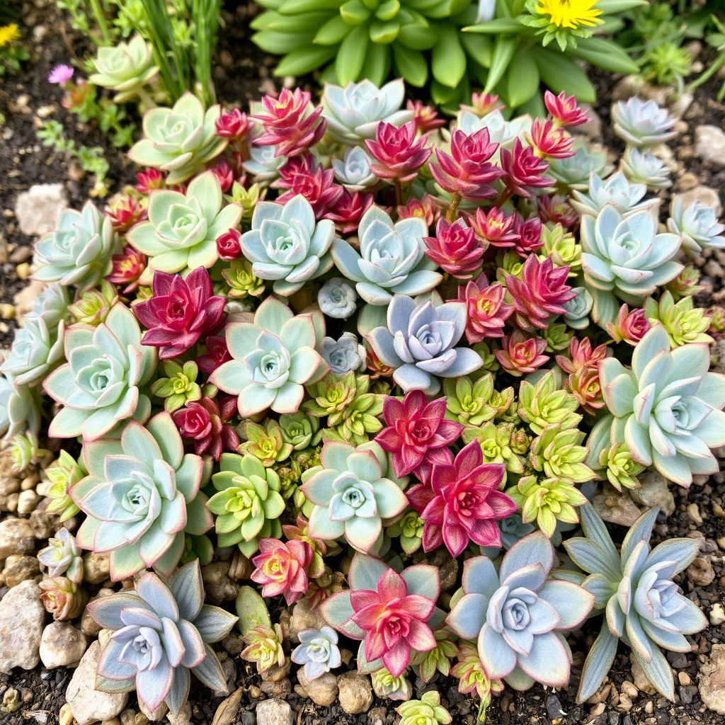 of 5 Hardy Succulent Plugs – UK Grown (Free Delivery) – Sedum l Sempervivum l Saxifrage l Lampranthus – Rockery l Drought Tolerant l Outdoor