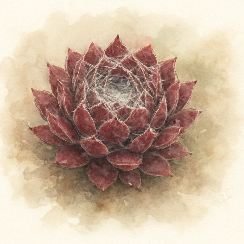 Sempervivum arachnoideum 'Rubrum'