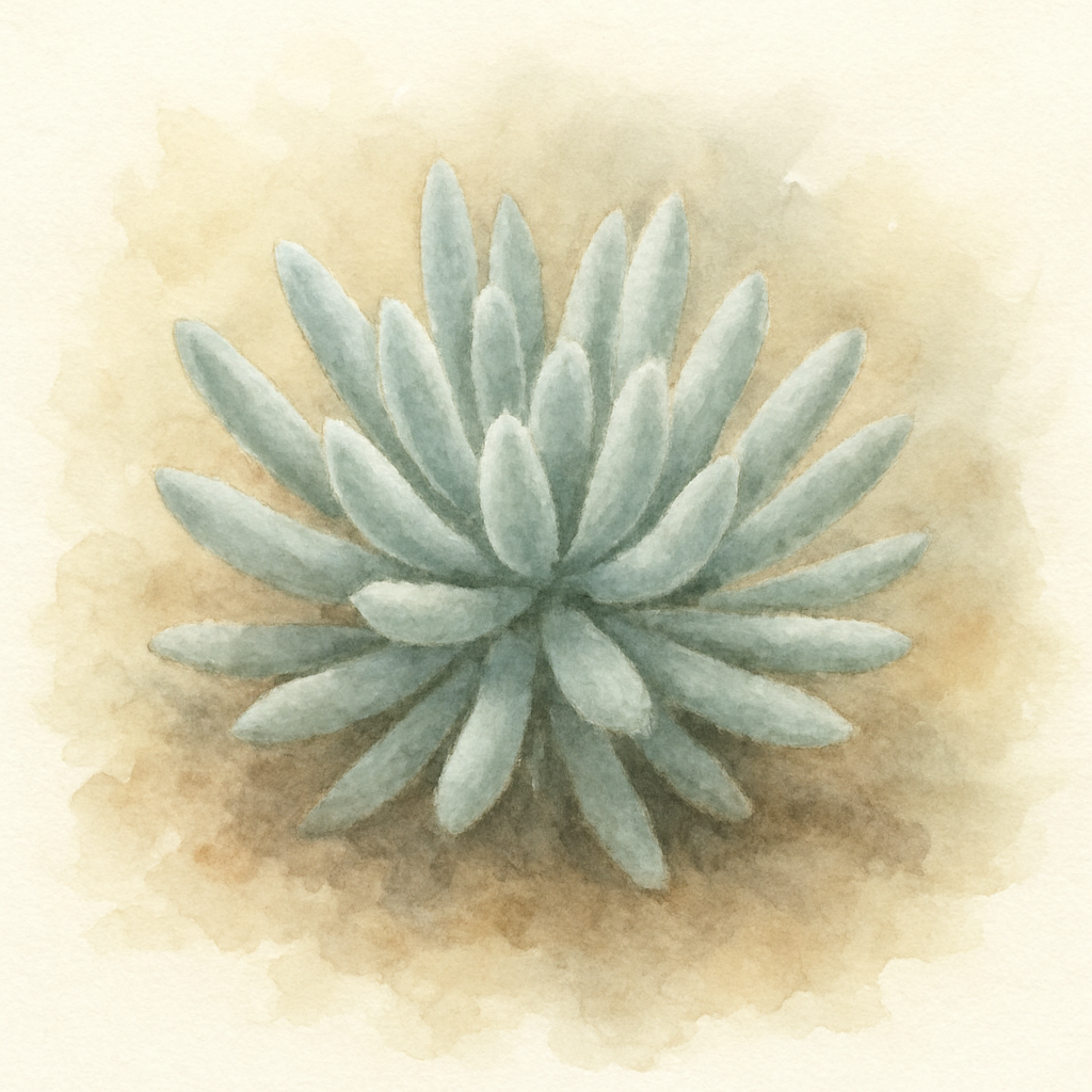 Senecio scaposus ( Silver Coral, Woolly Senecio, Silver Spider, Senecio haworthii hybrid)