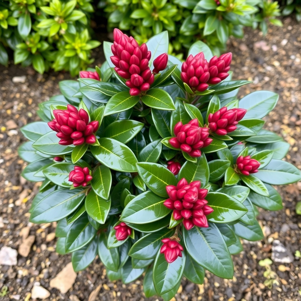 Skimmia japonica ‘Double Diamond’