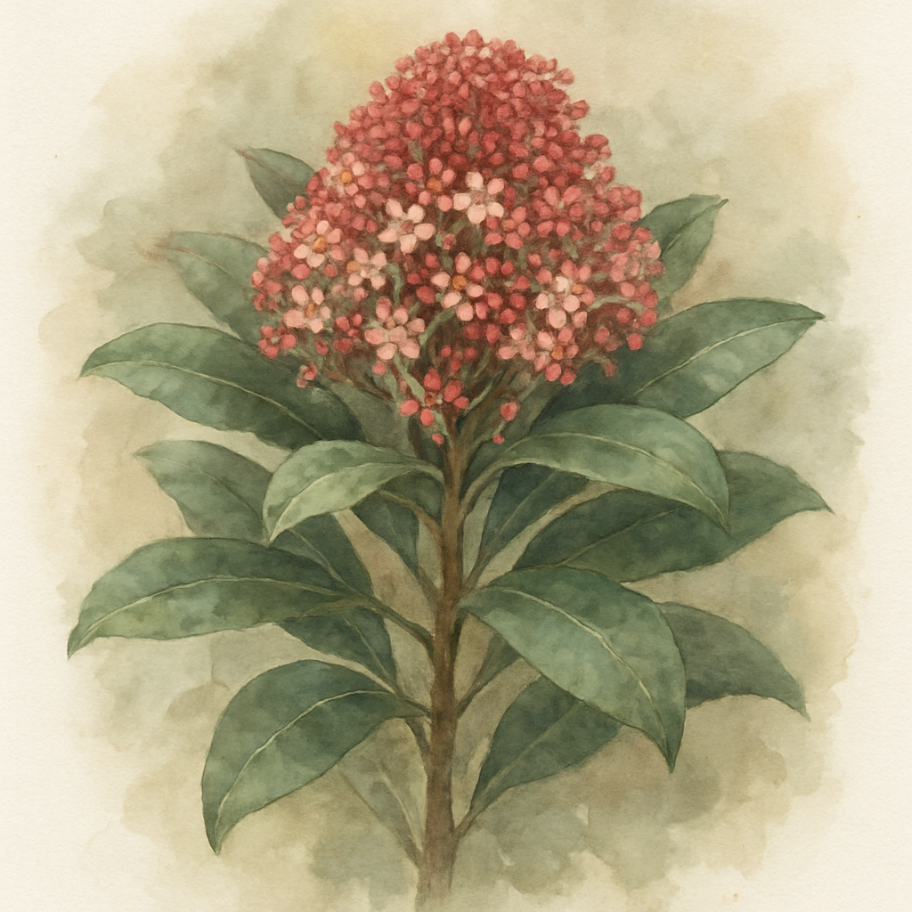 Skimmia japonica ‘Rubesta Cuba’