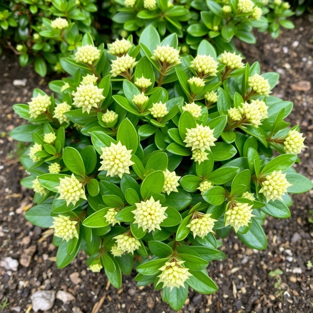 Skimmia x confusa ‘Kew Green’