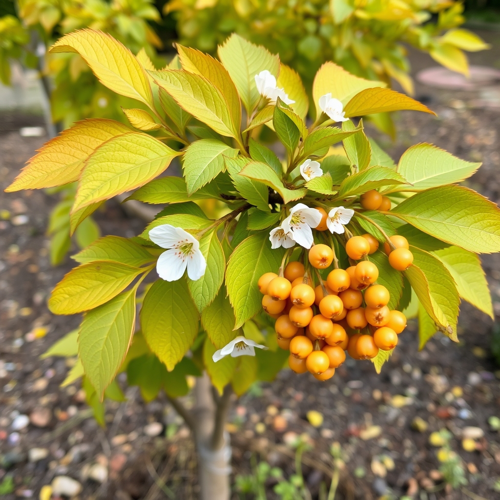 Mountain Ash Sorbus 'Apricot Queen'