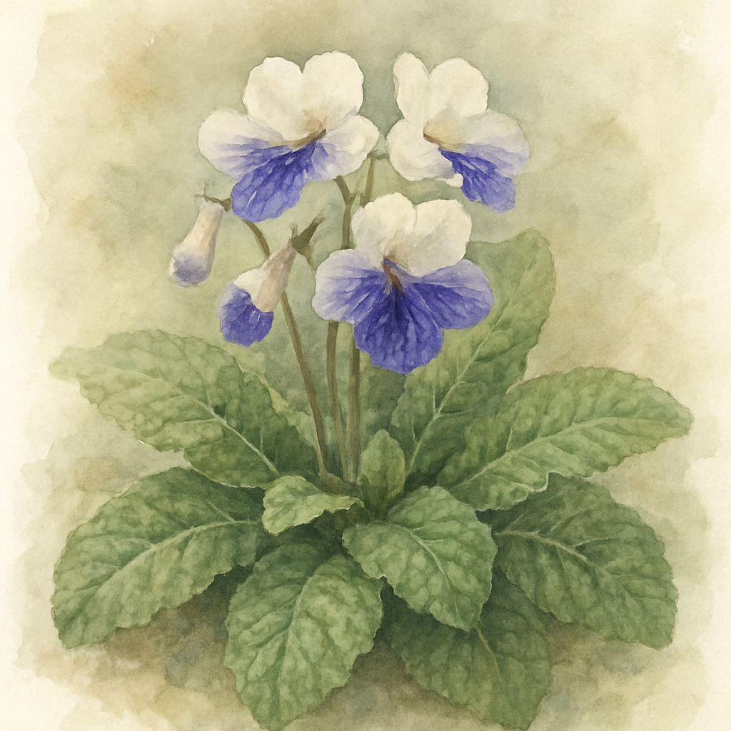 Streptocarpus Harlequin Blue
