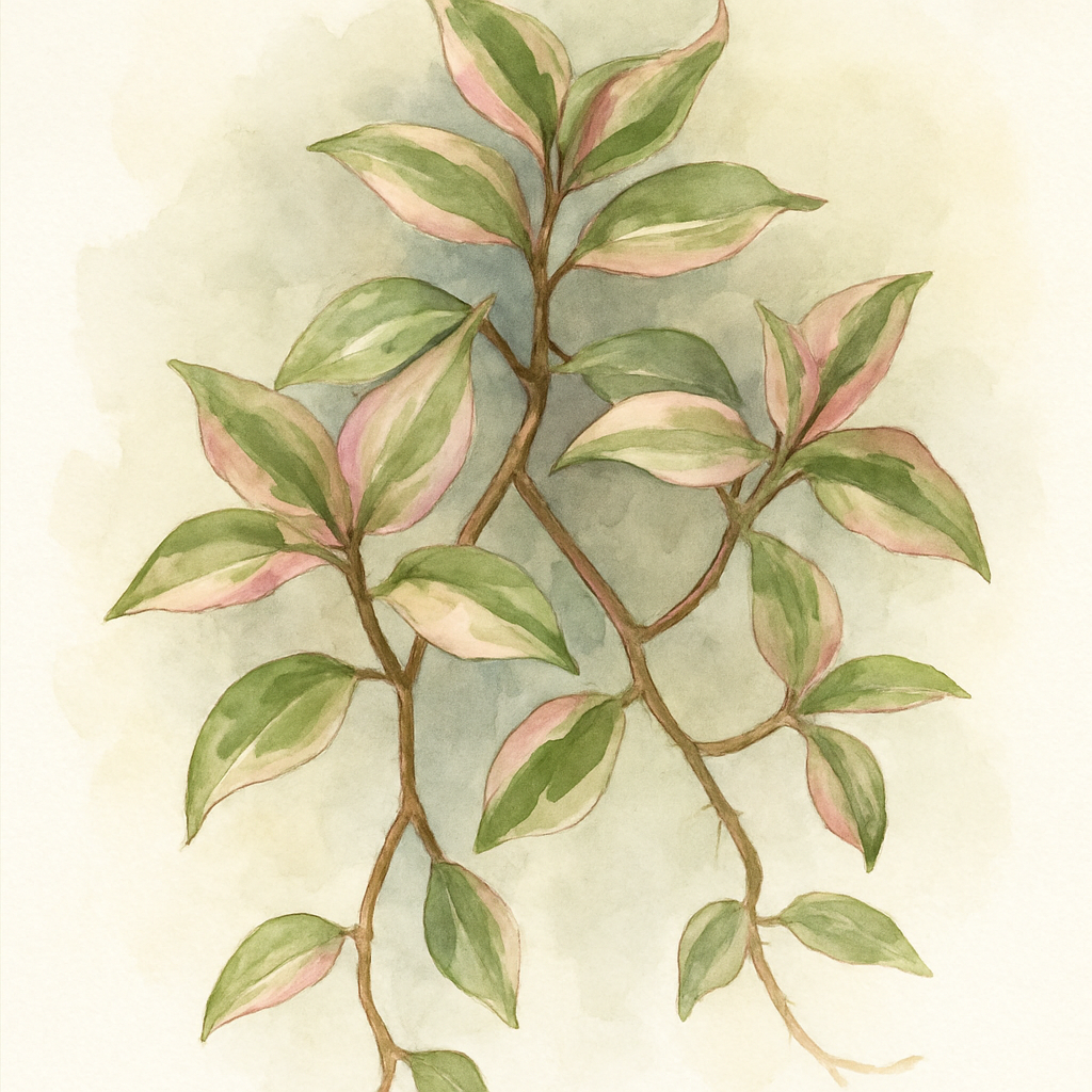 Tradescantia fluminensis 'Maidens Blush'