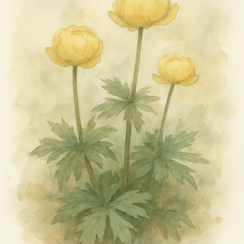 Trollius × cultorum ‘New Moon’ (Globe Flower)