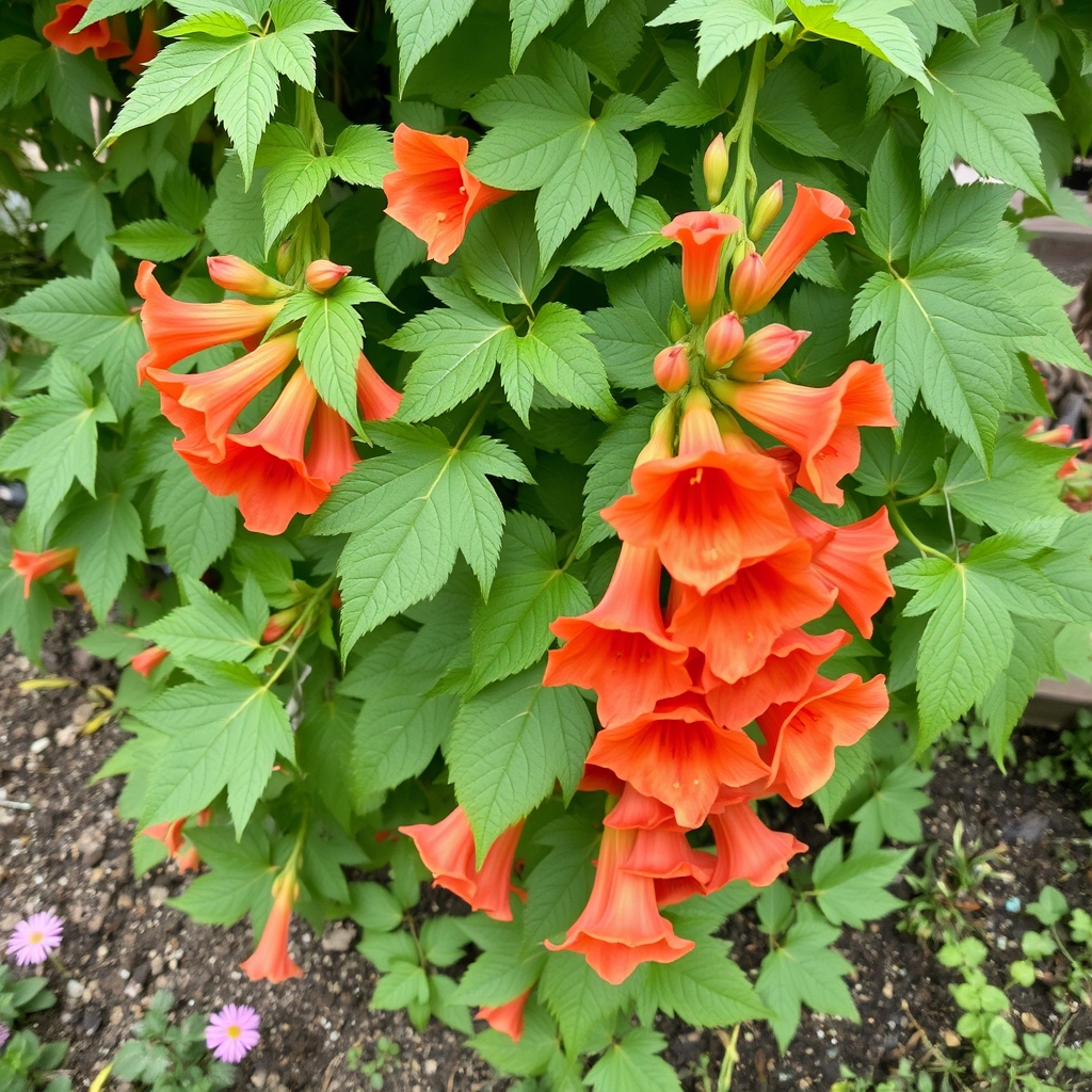 Trumpet Vine's Campsis Madame Galen 4-5ft