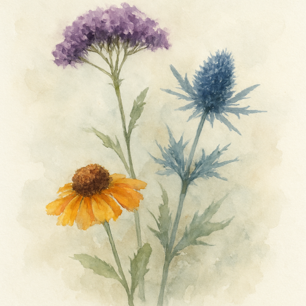 Eryngium, Verbena & Helenium Mix