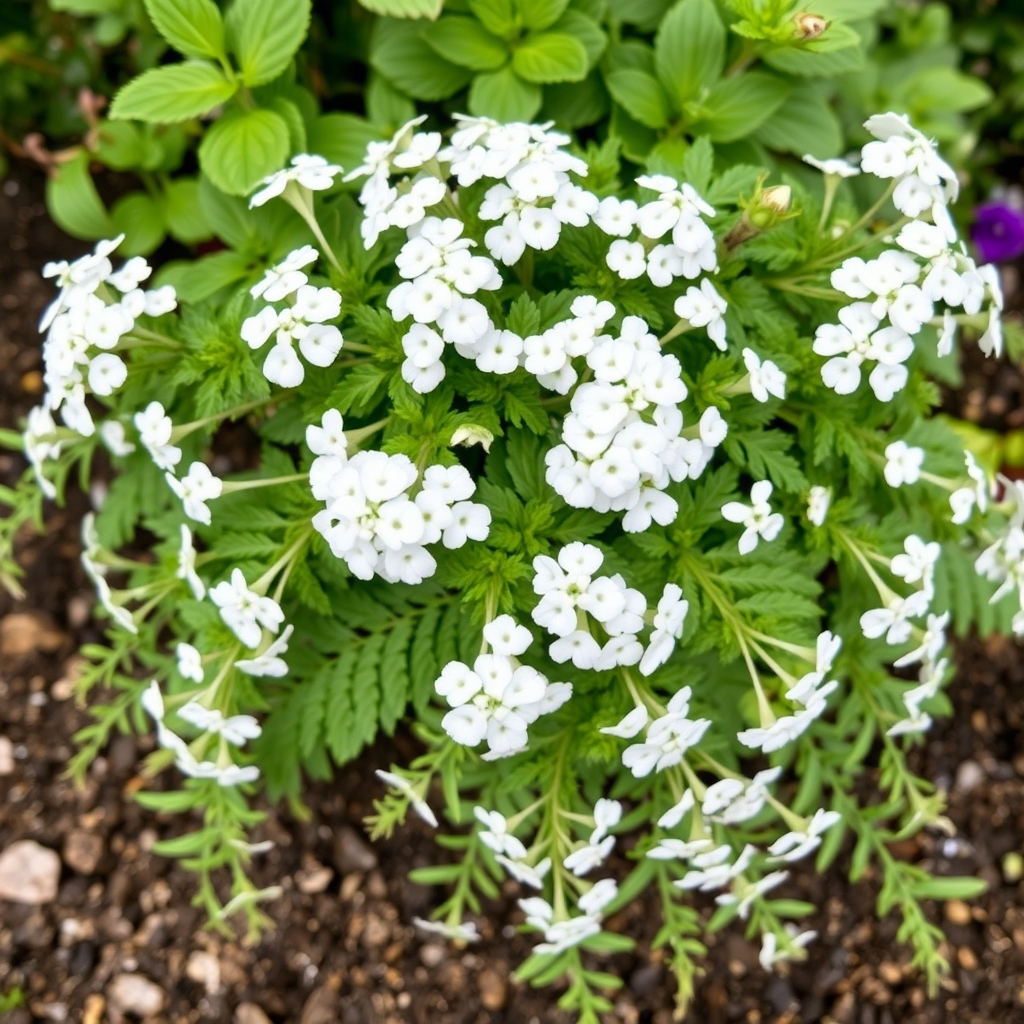 Verbena Lanai White – Pots Long Lasting White Blooms for Hanging Baskets