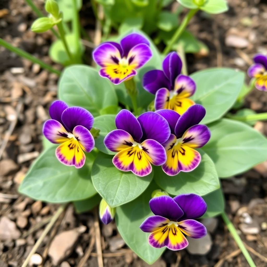 Viola Plant 'Teardrops Apricot Purple Wing'