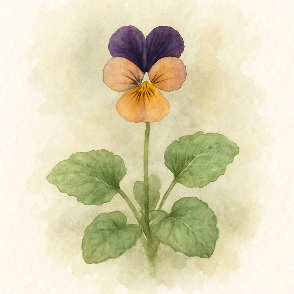 Viola Plant 'Teardrops Apricot Purple Wing'