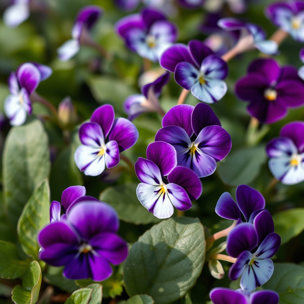 Winter Flowering Viola White & Purple