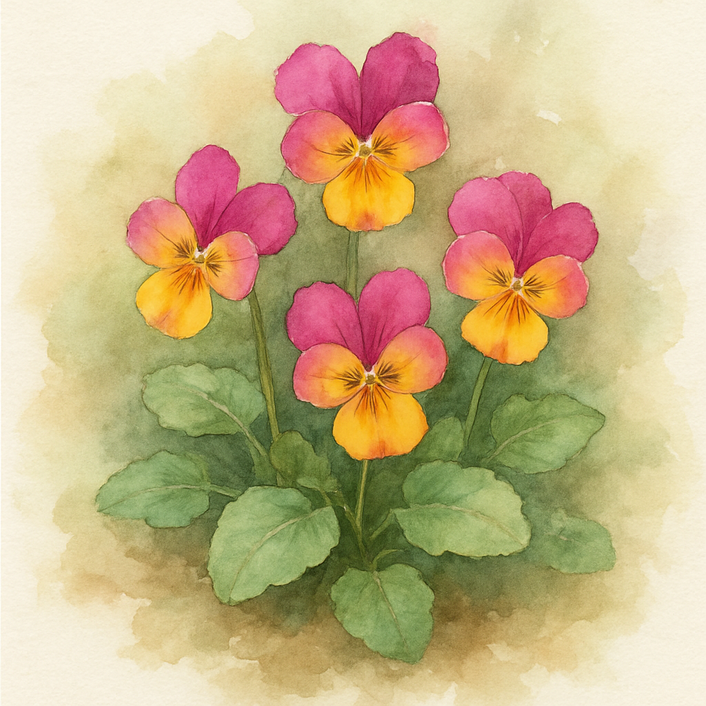 Viola 'Yellow and Pink Jump Up'